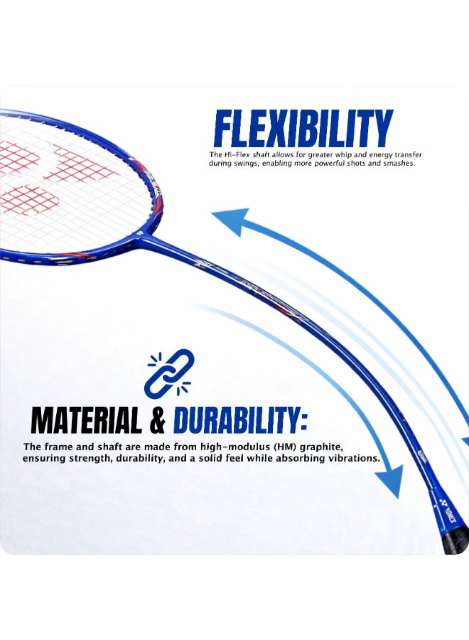 يونيكس مضرب تنس الريشة Yonex Voltric Lite 35i بغطاء كامل - إطار خفيف الوزن وقوي لضربات ساحقة قوية وسرعة تأرجح عالية وأداء شامل - Image 5